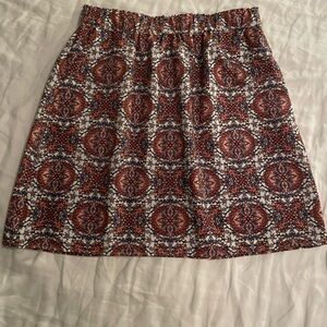 LOFT A-Line Skirt - Pink and Blue Pattern